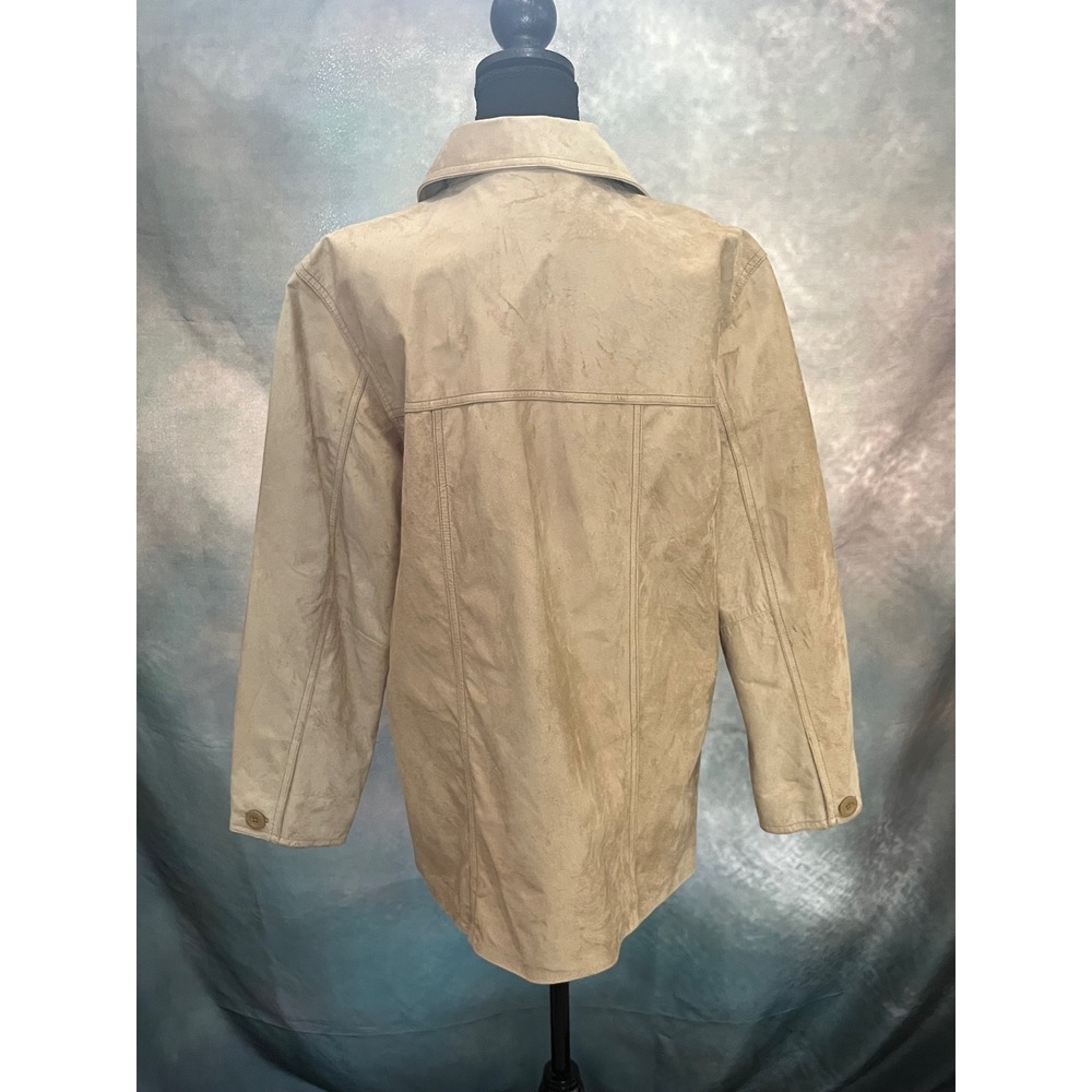 Vintage St Johns Bay Womens Tan Suede Button Front Jacket Medium - Picture 5 of 8